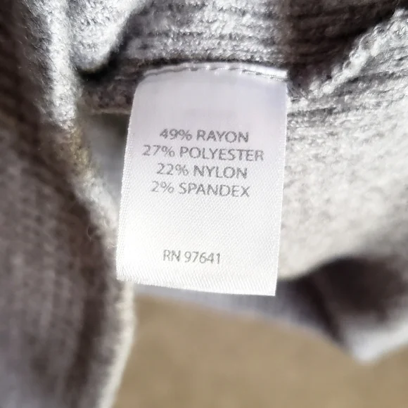 J. Jill Top Womens Gray L Tall Gray Thermal Waffle Knit Minimalistic Pullover - Picture 7 of 8